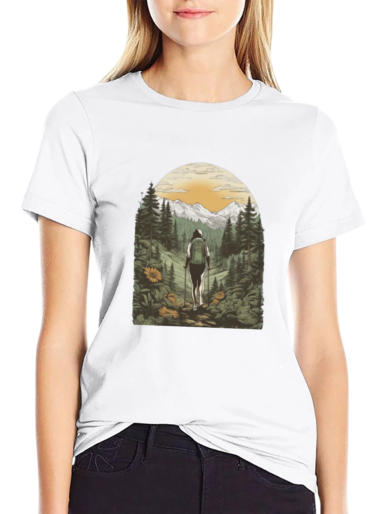 Nature Hiker Graphic Tee - Black