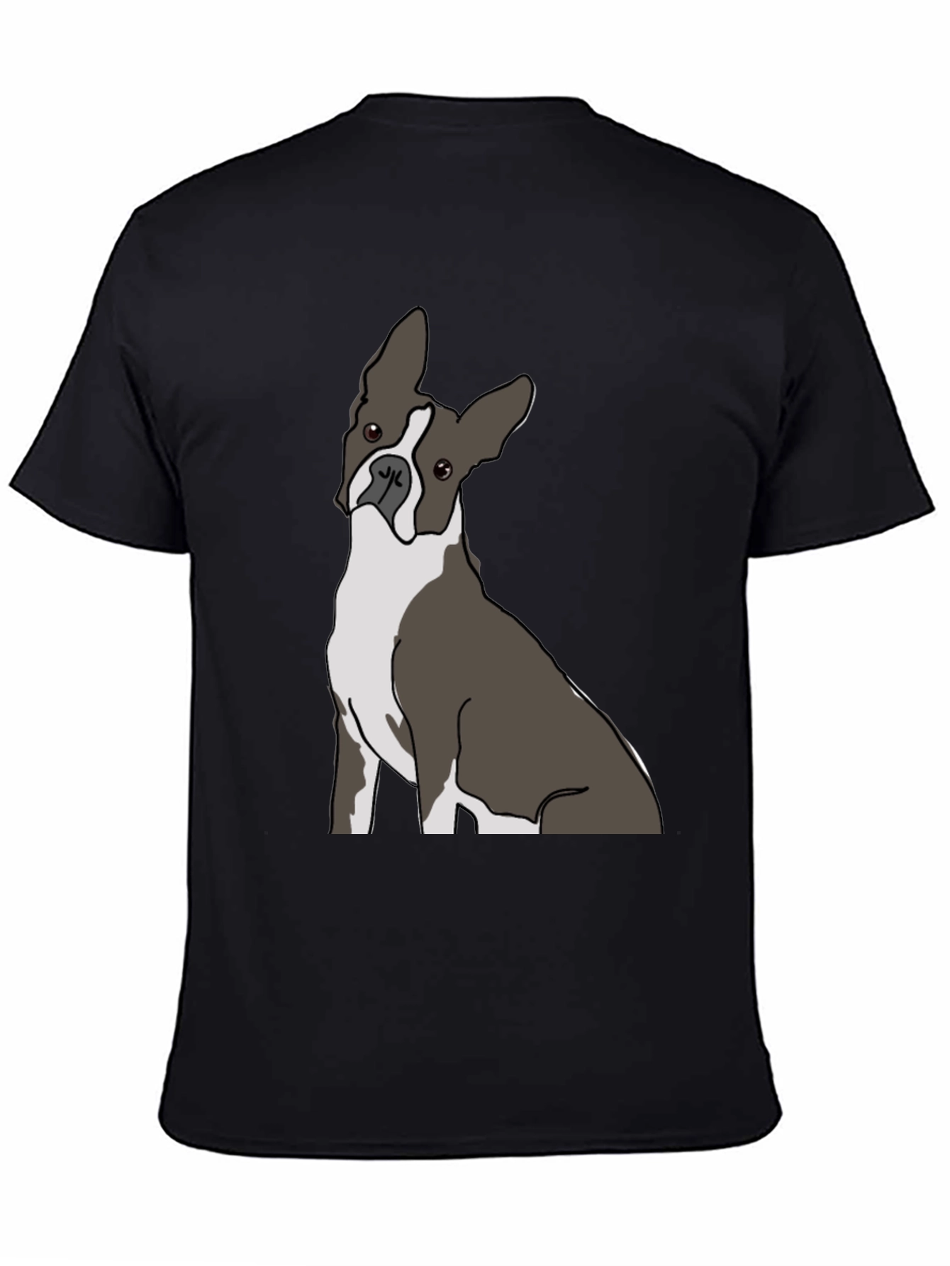 Boston Terrier Graphic Tee - Black Cotton Casual Wear