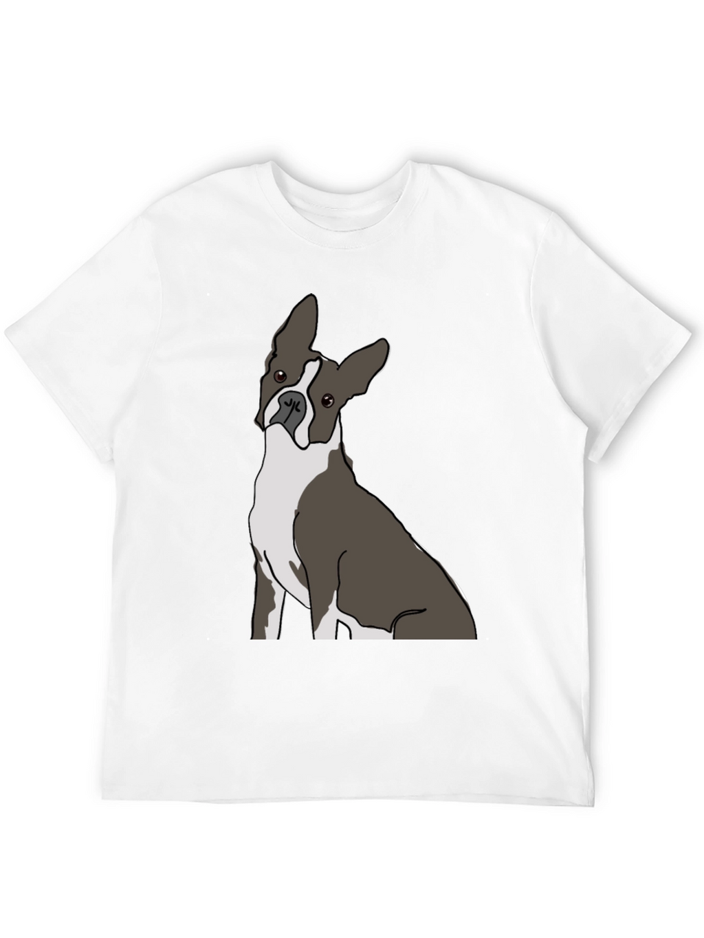 Boston Terrier Graphic Tee - Black Cotton Casual Wear