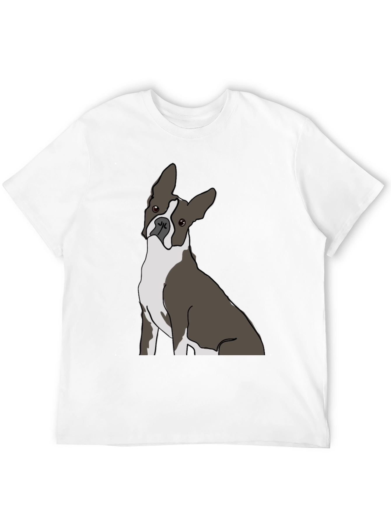 Boston Terrier Graphic Tee - Black Cotton Casual Wear
