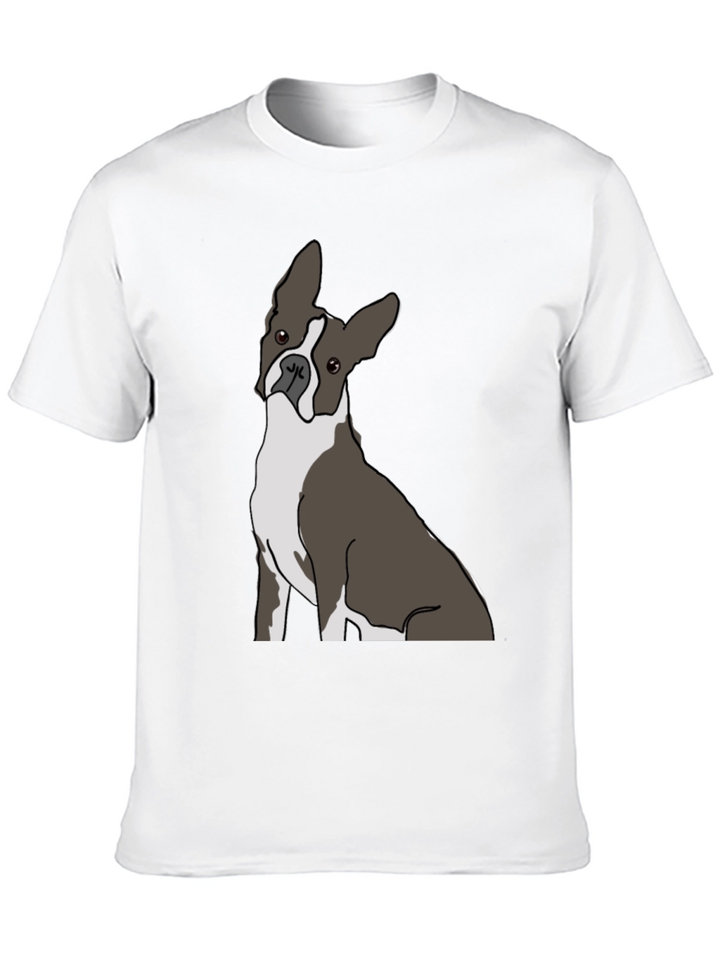 Boston Terrier Graphic Tee - Black Cotton Casual Wear