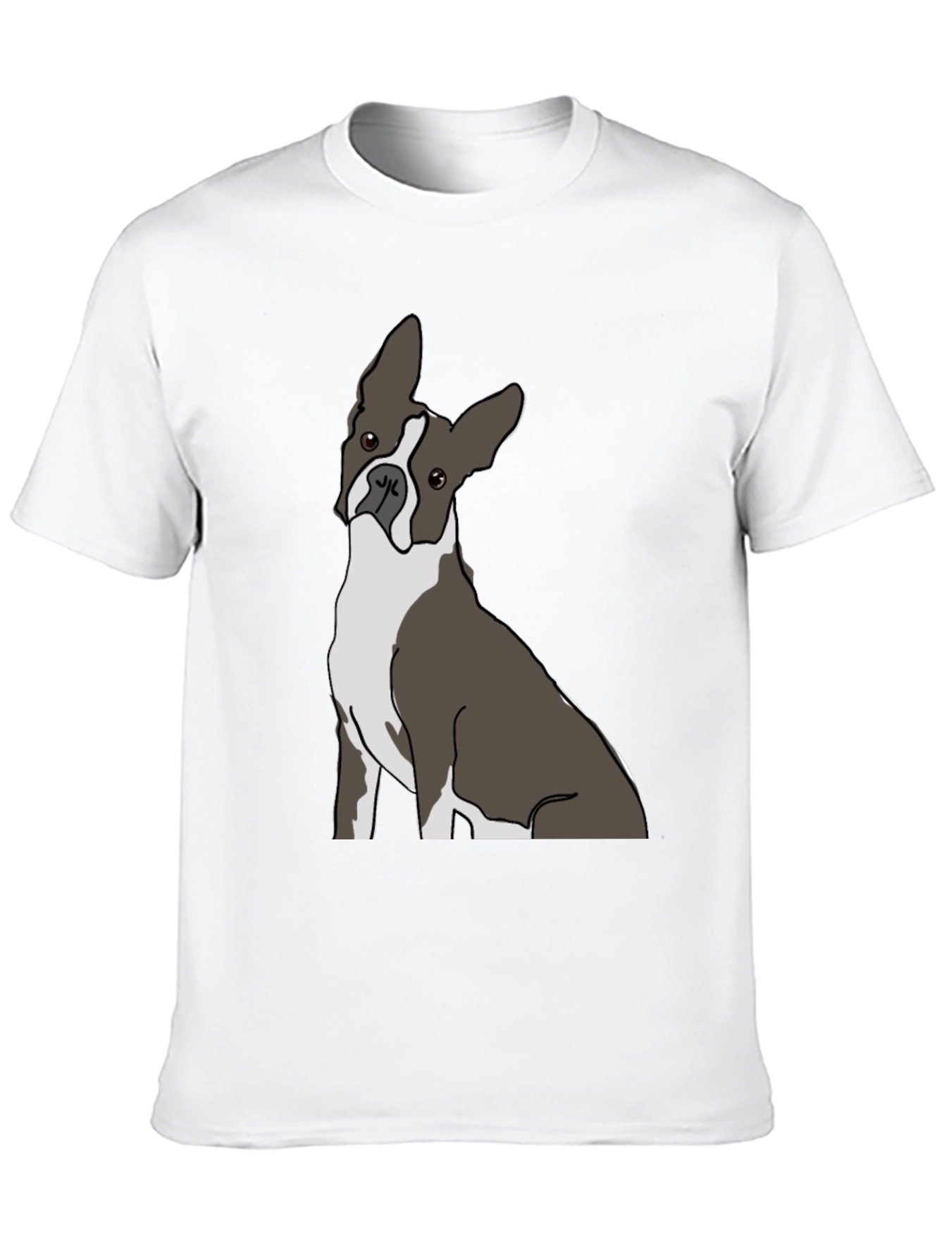 Boston Terrier Graphic Tee - Black Cotton Casual Wear
