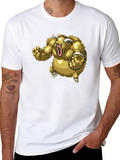 Pixel Art Monster Graphic T-Shirt - Black