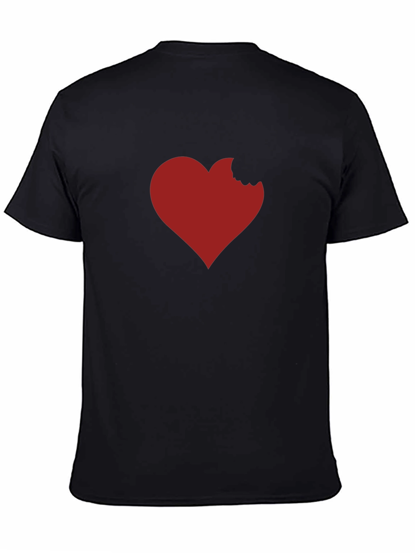 Heart Bite T-Shirt - Black Crew Neck Tee