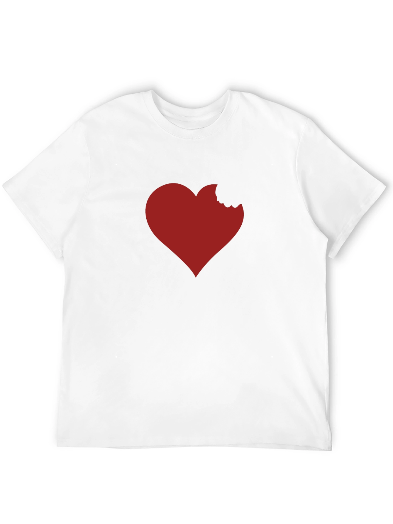 Heart Bite T-Shirt - Black Crew Neck Tee