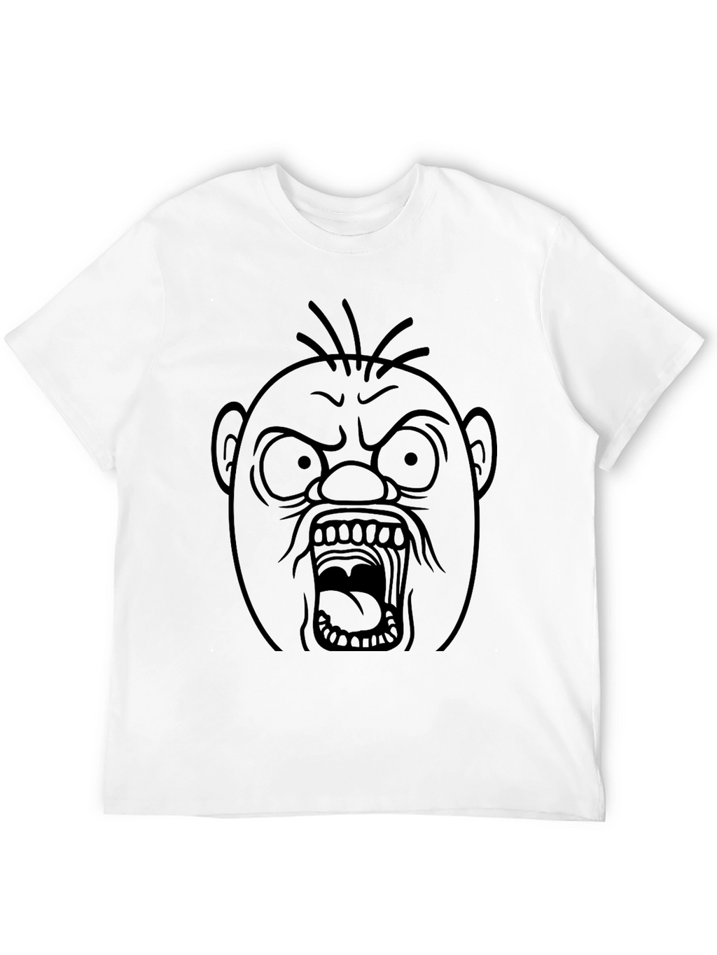 Angry Face Graphic T-Shirt - Black Cotton Tee