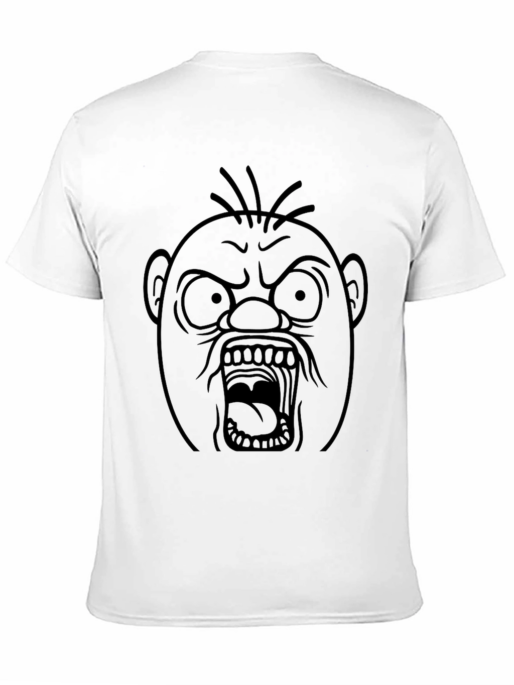 Angry Face Graphic T-Shirt - Black Cotton Tee