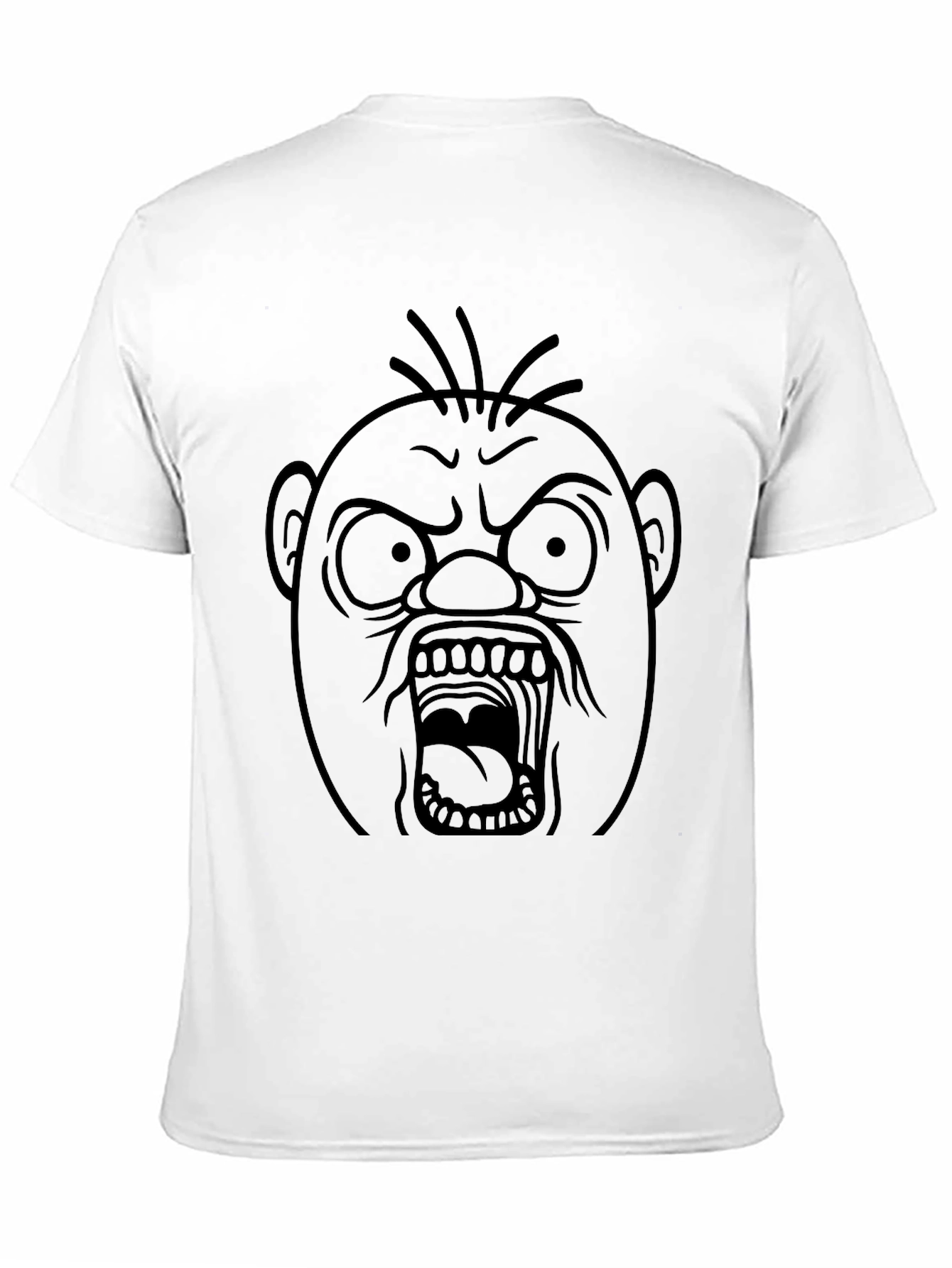 Angry Face Graphic T-Shirt - Black Cotton Tee