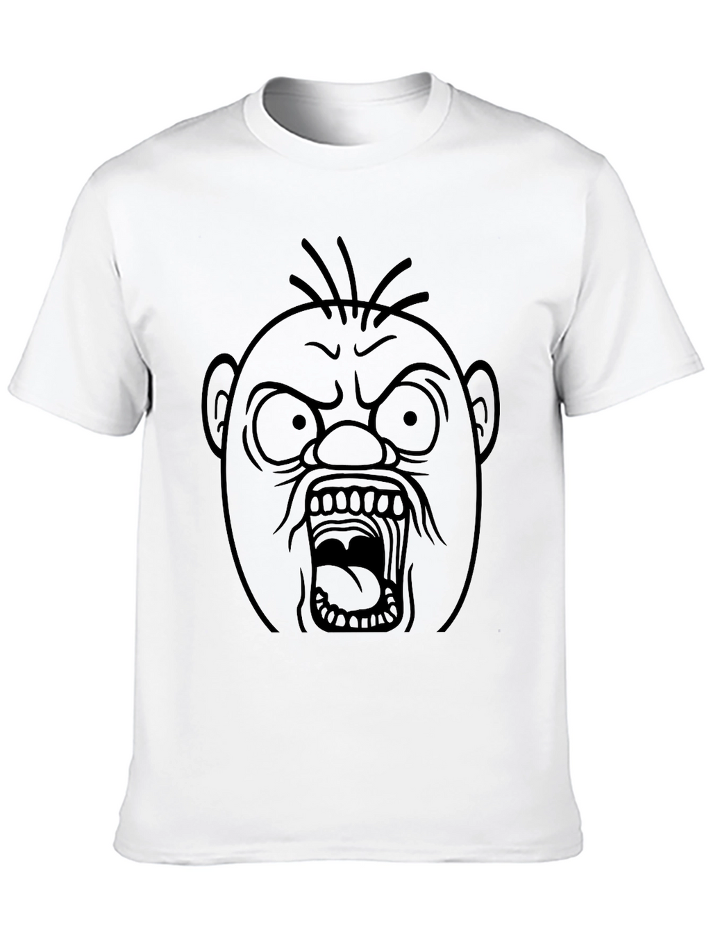 Angry Face Graphic T-Shirt - Black Cotton Tee