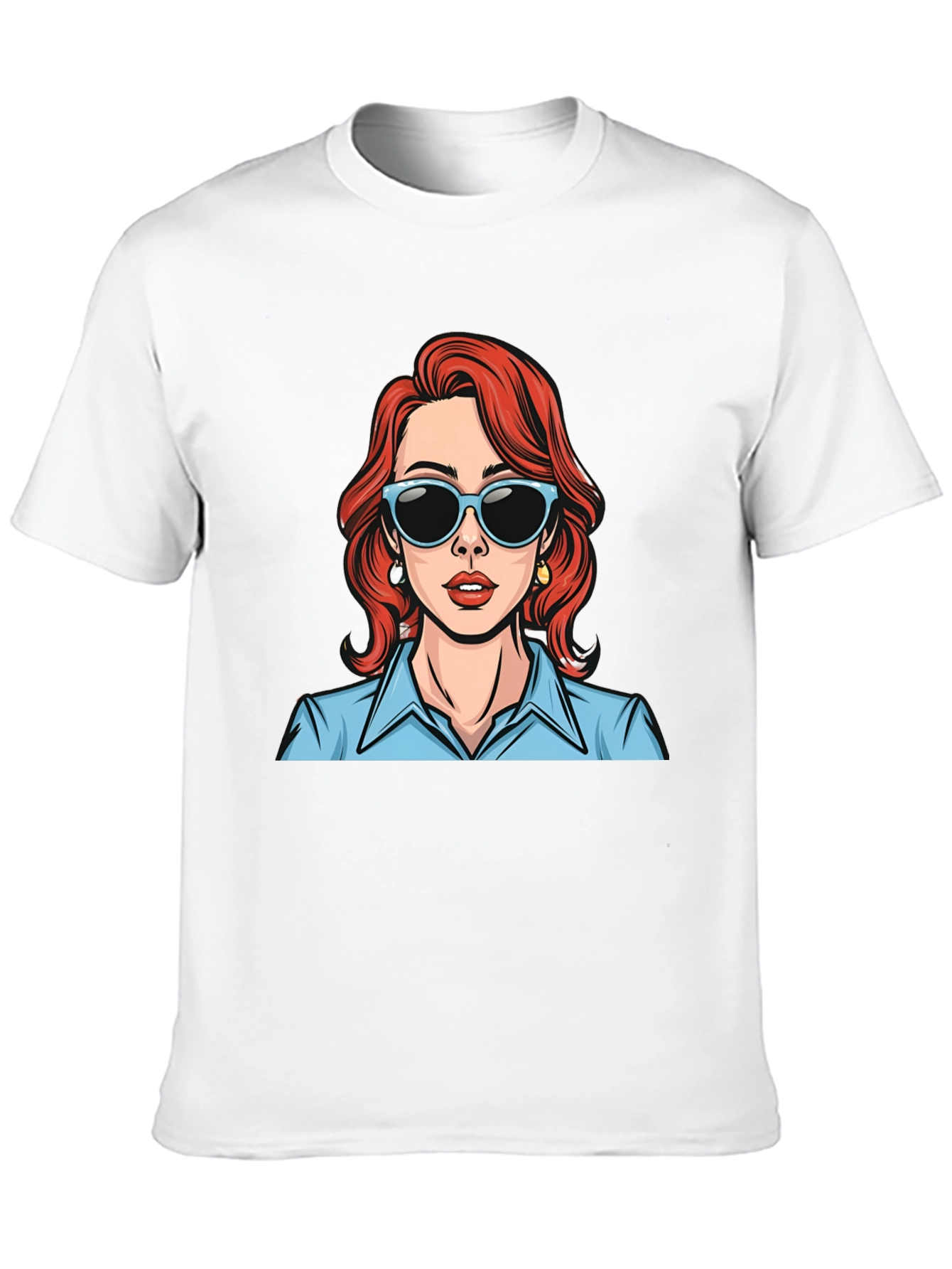 Retro Cartoon Woman Graphic T-Shirt - Black