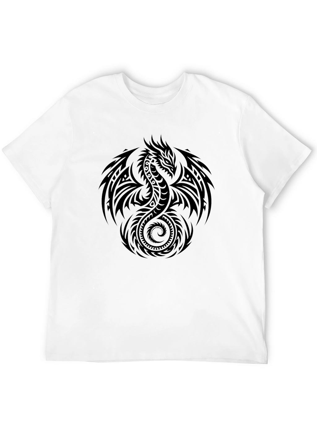 Tribal Dragon Graphic Black T-Shirt