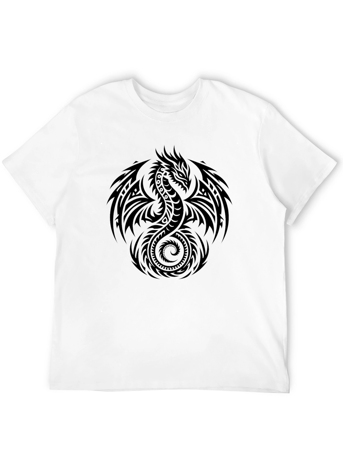 Tribal Dragon Graphic Black T-Shirt