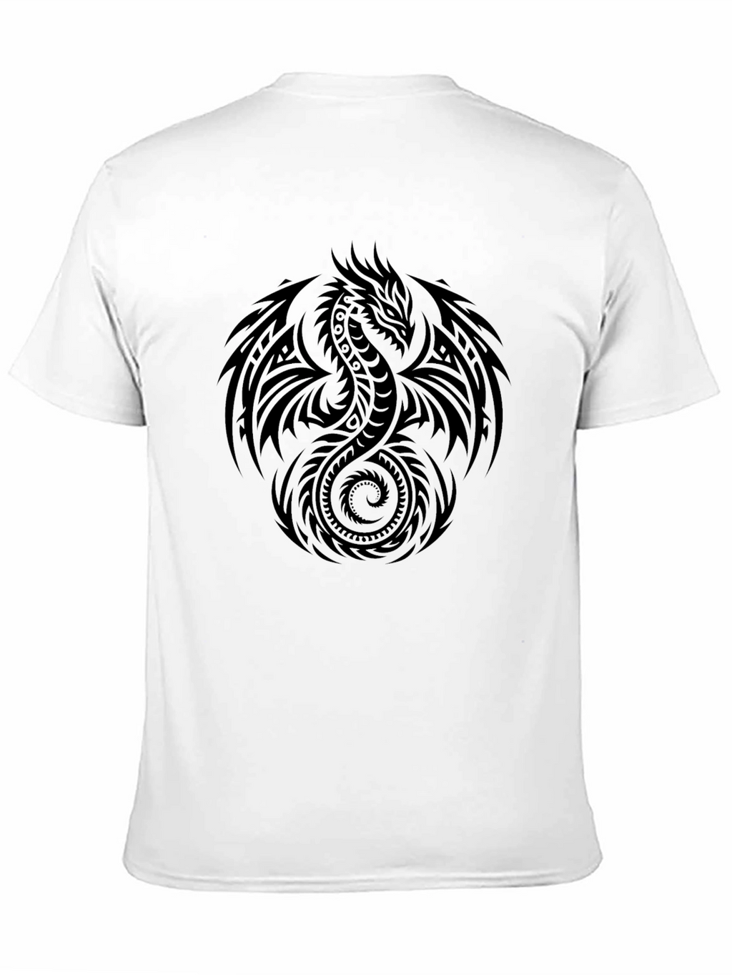Tribal Dragon Graphic Black T-Shirt