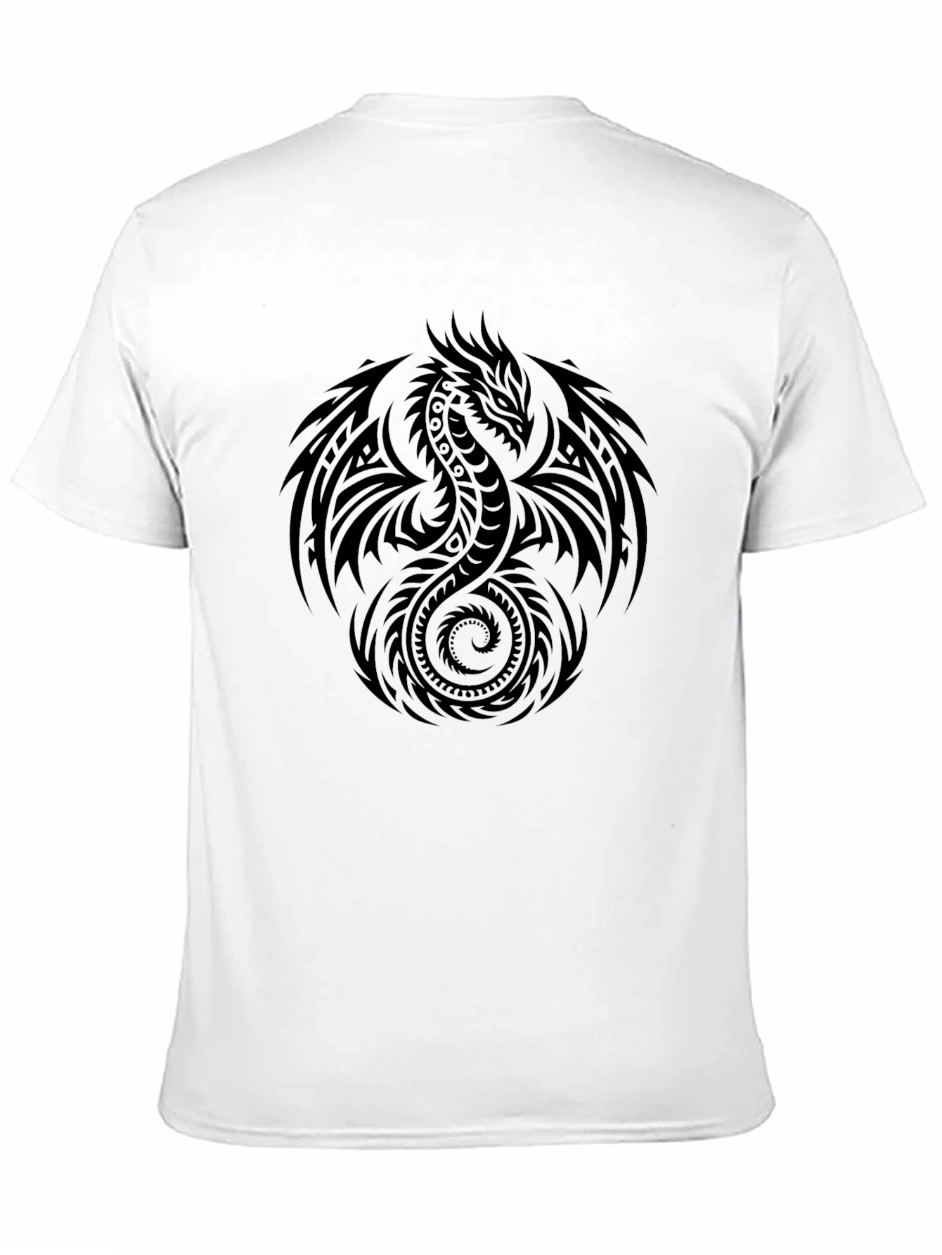 Tribal Dragon Graphic Black T-Shirt