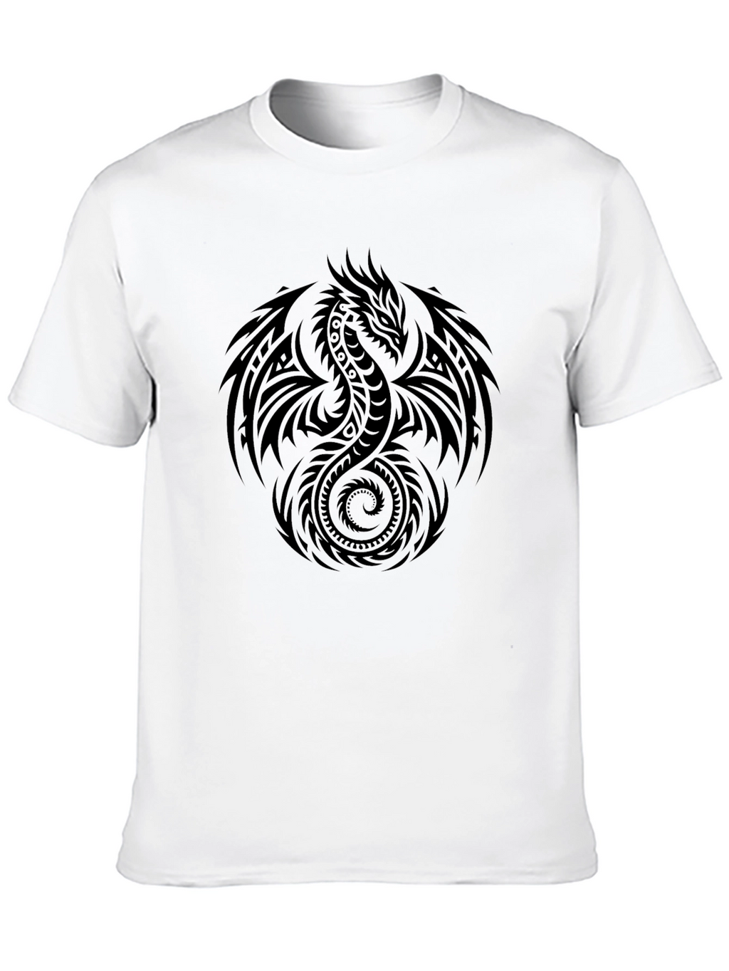 Tribal Dragon Graphic Black T-Shirt