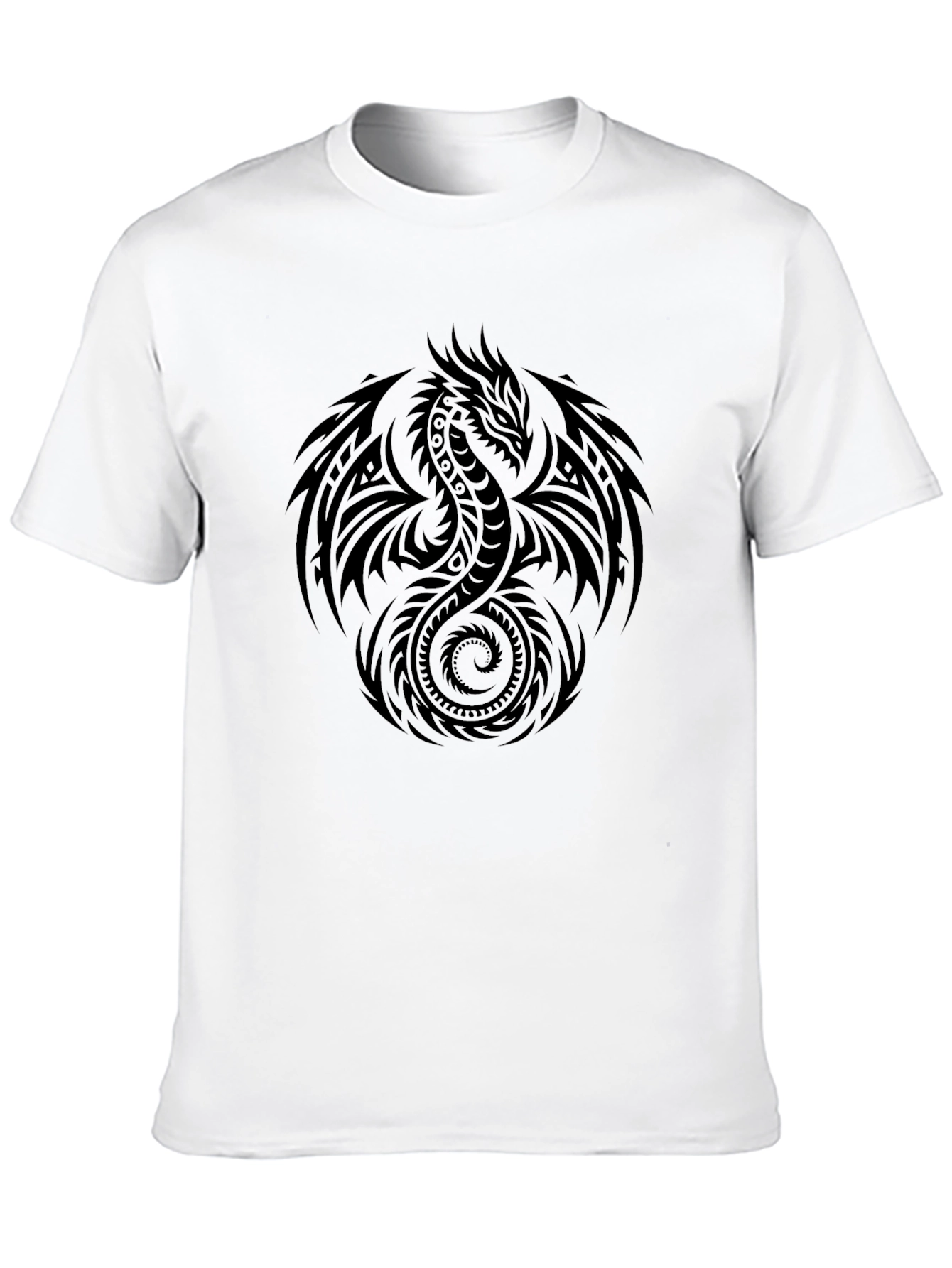 Tribal Dragon Graphic Black T-Shirt