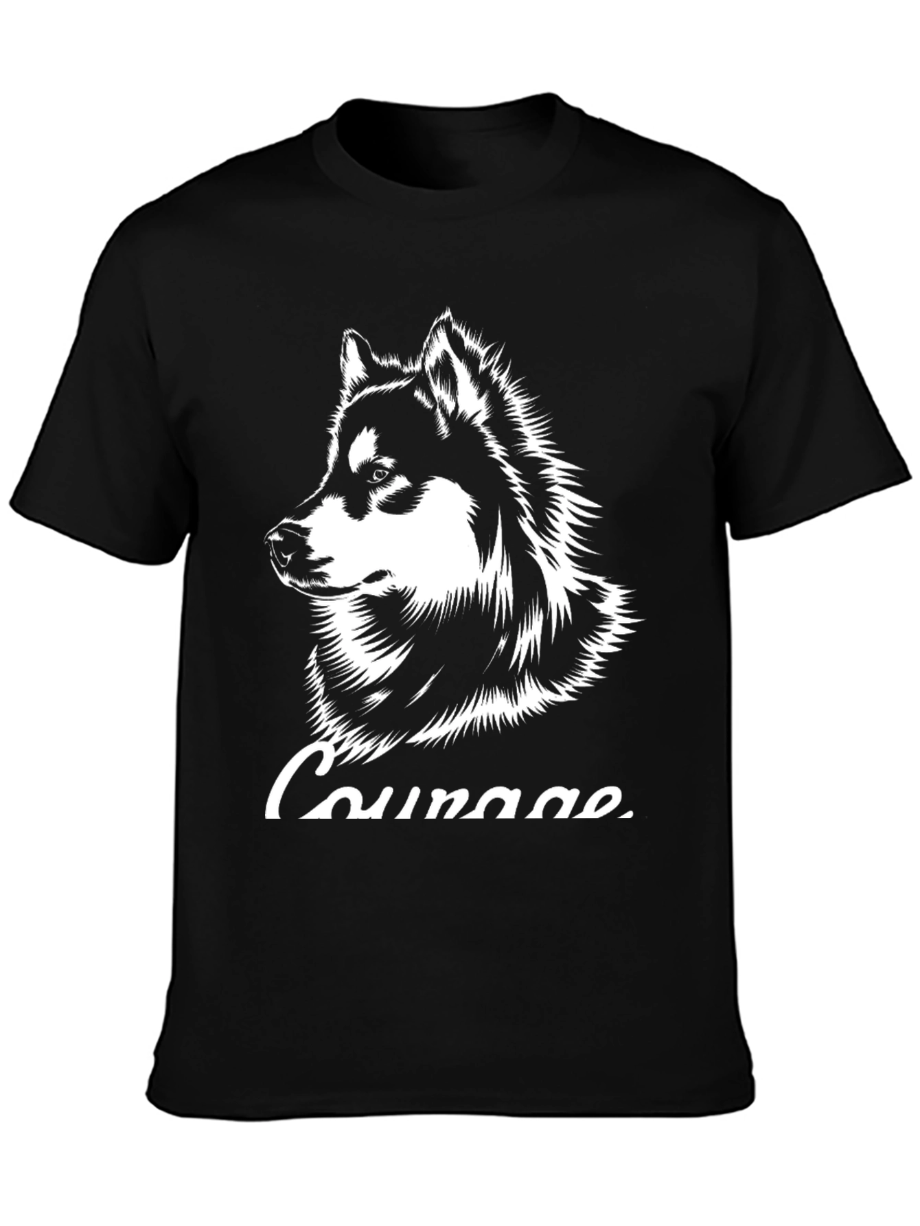 Courage Husky Graphic T-Shirt - Black