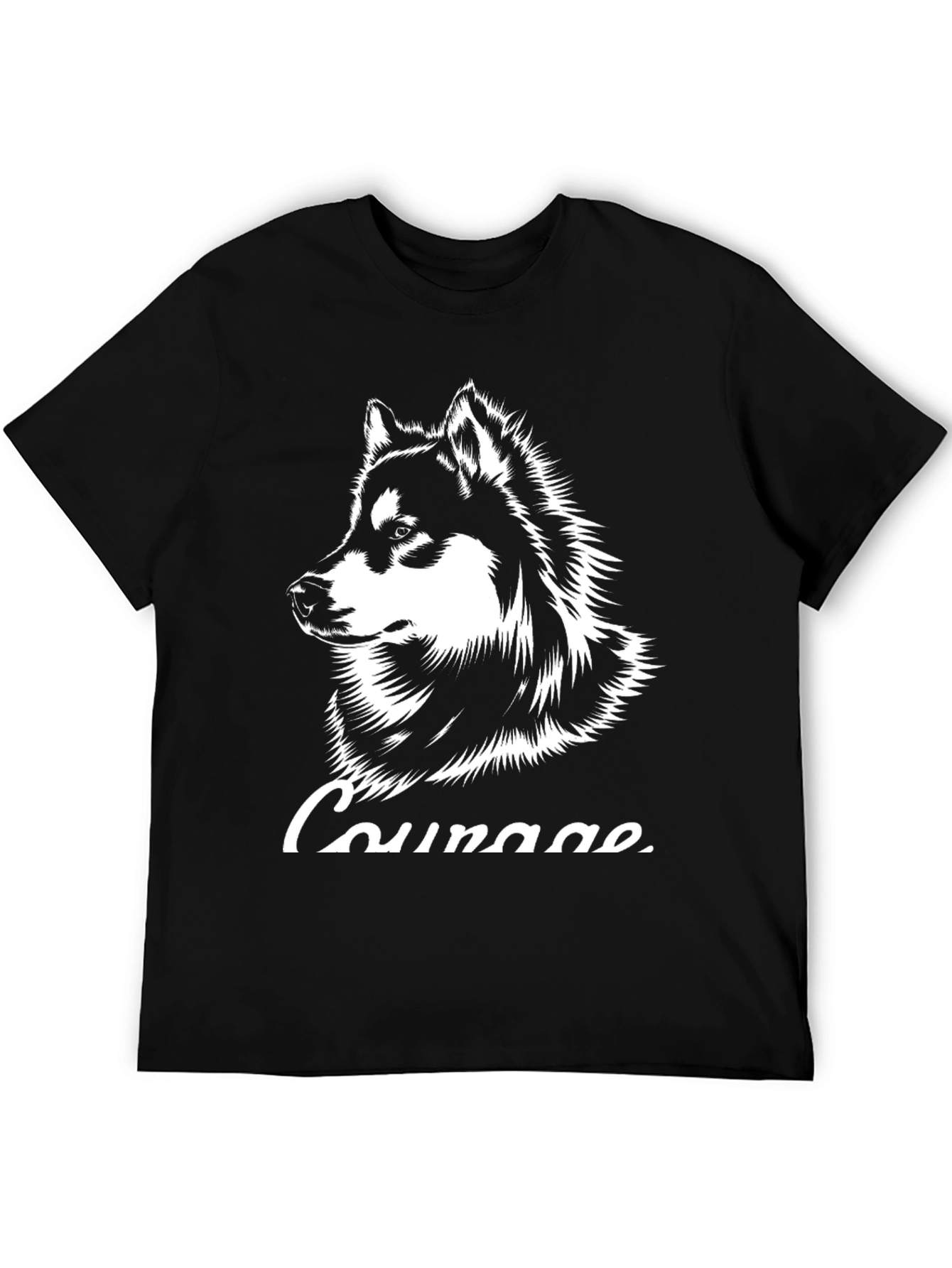 Courage Husky Graphic T-Shirt - Black