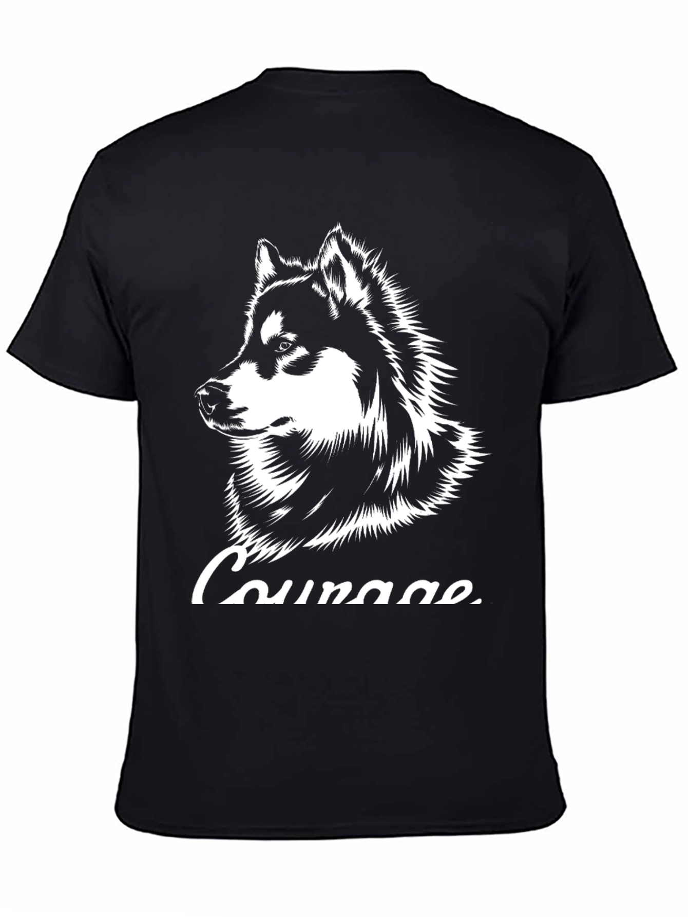 Courage Husky Graphic T-Shirt - Black