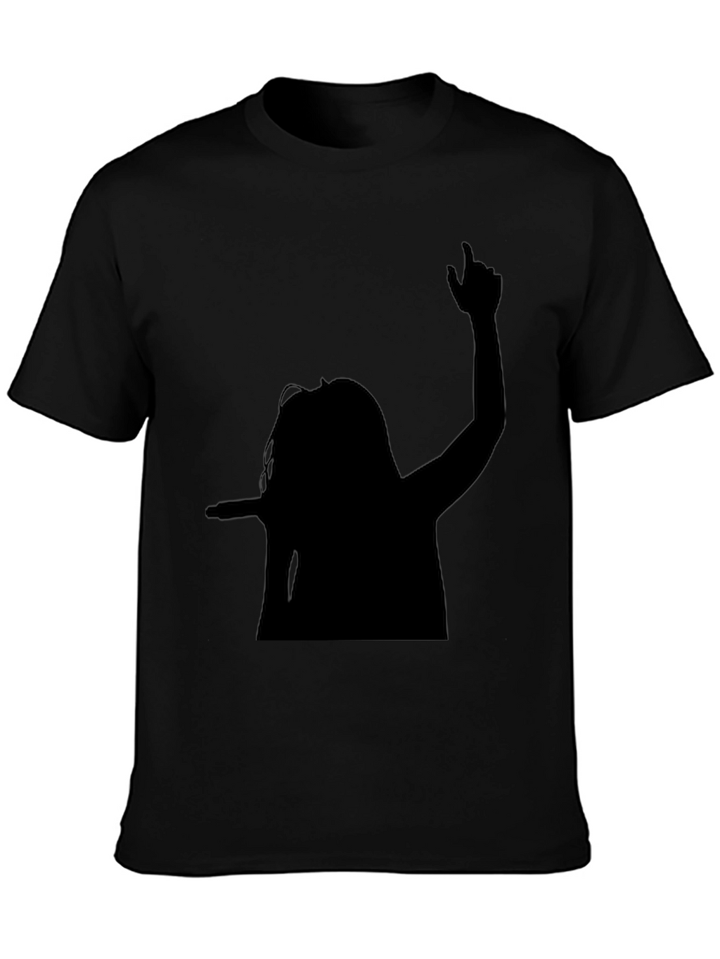 Silhouette Graphic Tee - Black Cotton Blend Shirt
