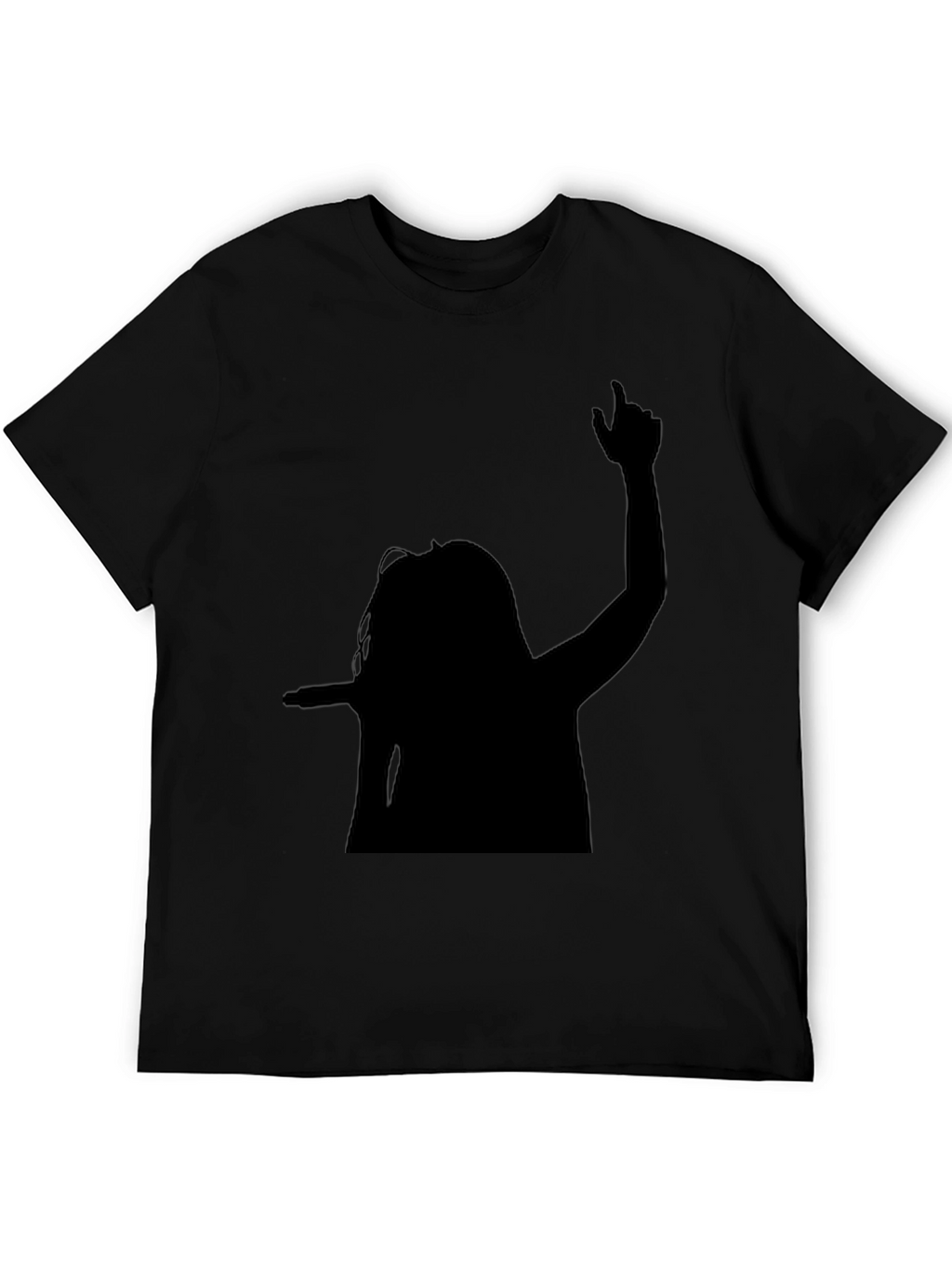 Silhouette Graphic Tee - Black Cotton Blend Shirt
