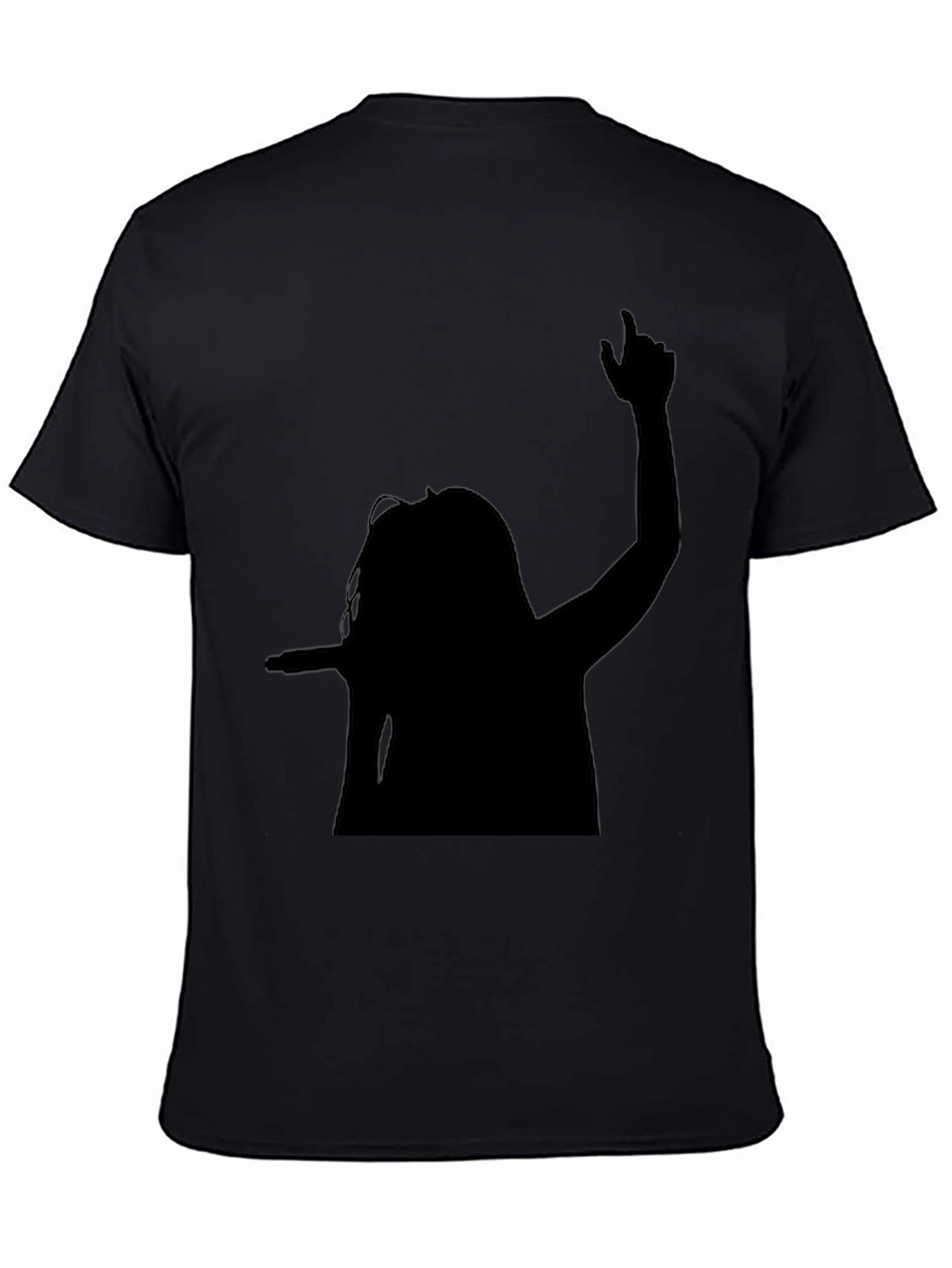 Silhouette Graphic Tee - Black Cotton Blend Shirt