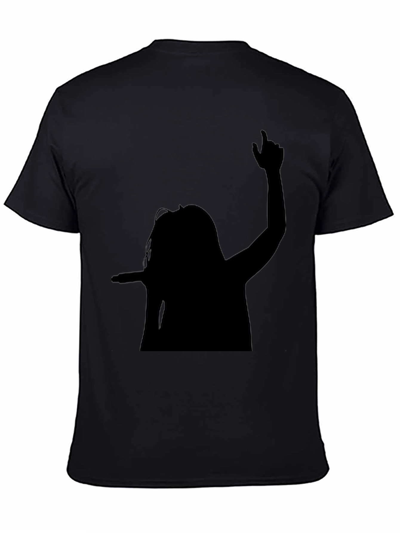 Silhouette Graphic Tee - Black Cotton Blend Shirt
