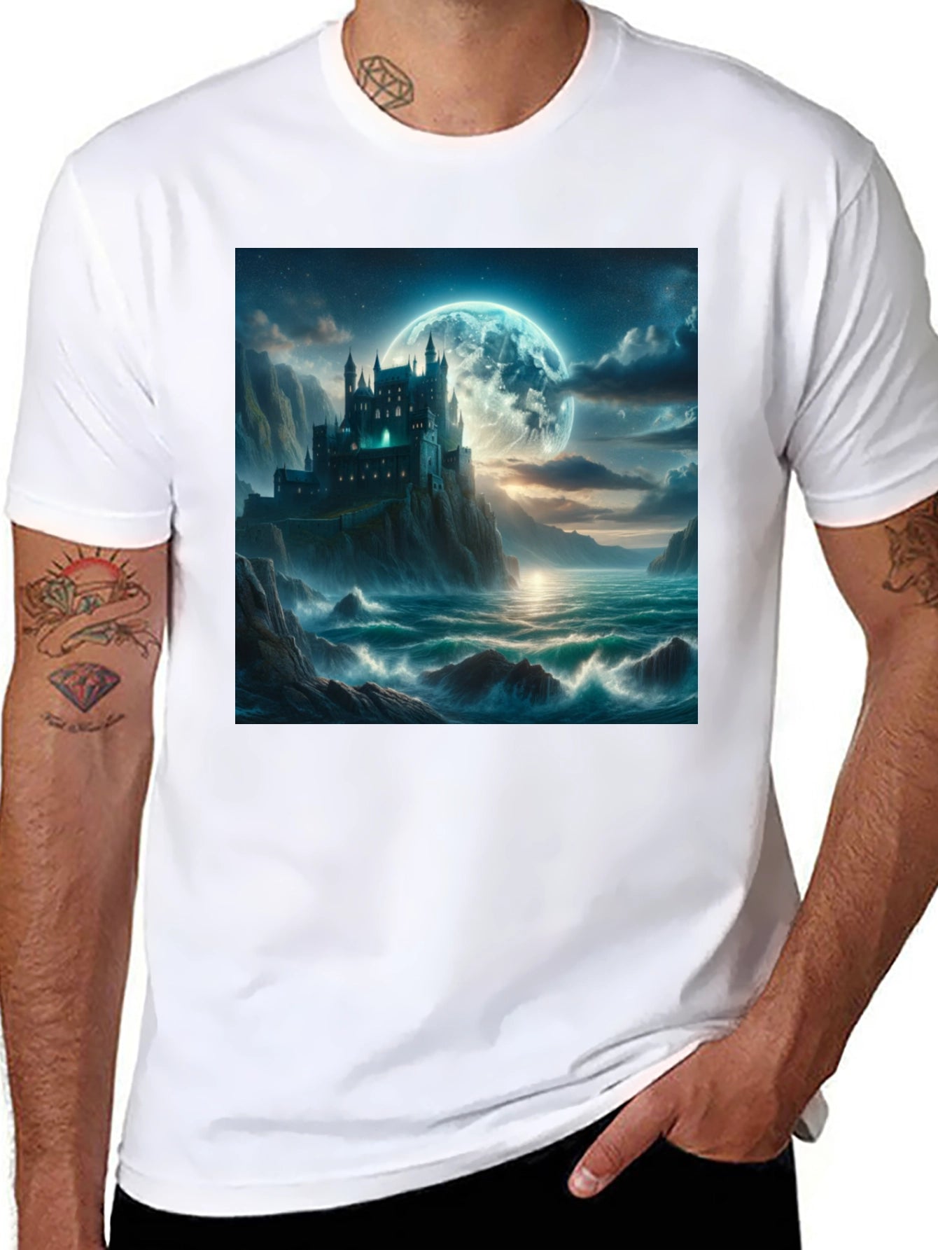 Castle Moonscape Graphic Tee