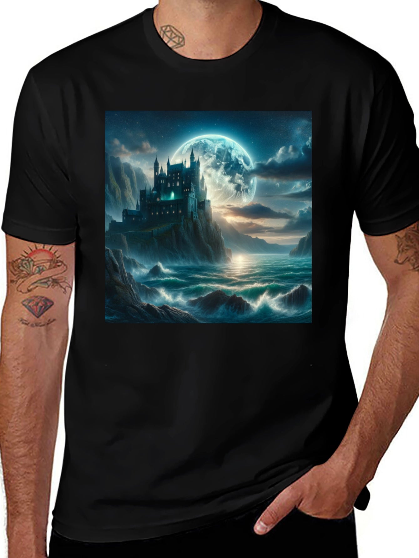 Castle Moonscape Graphic Tee