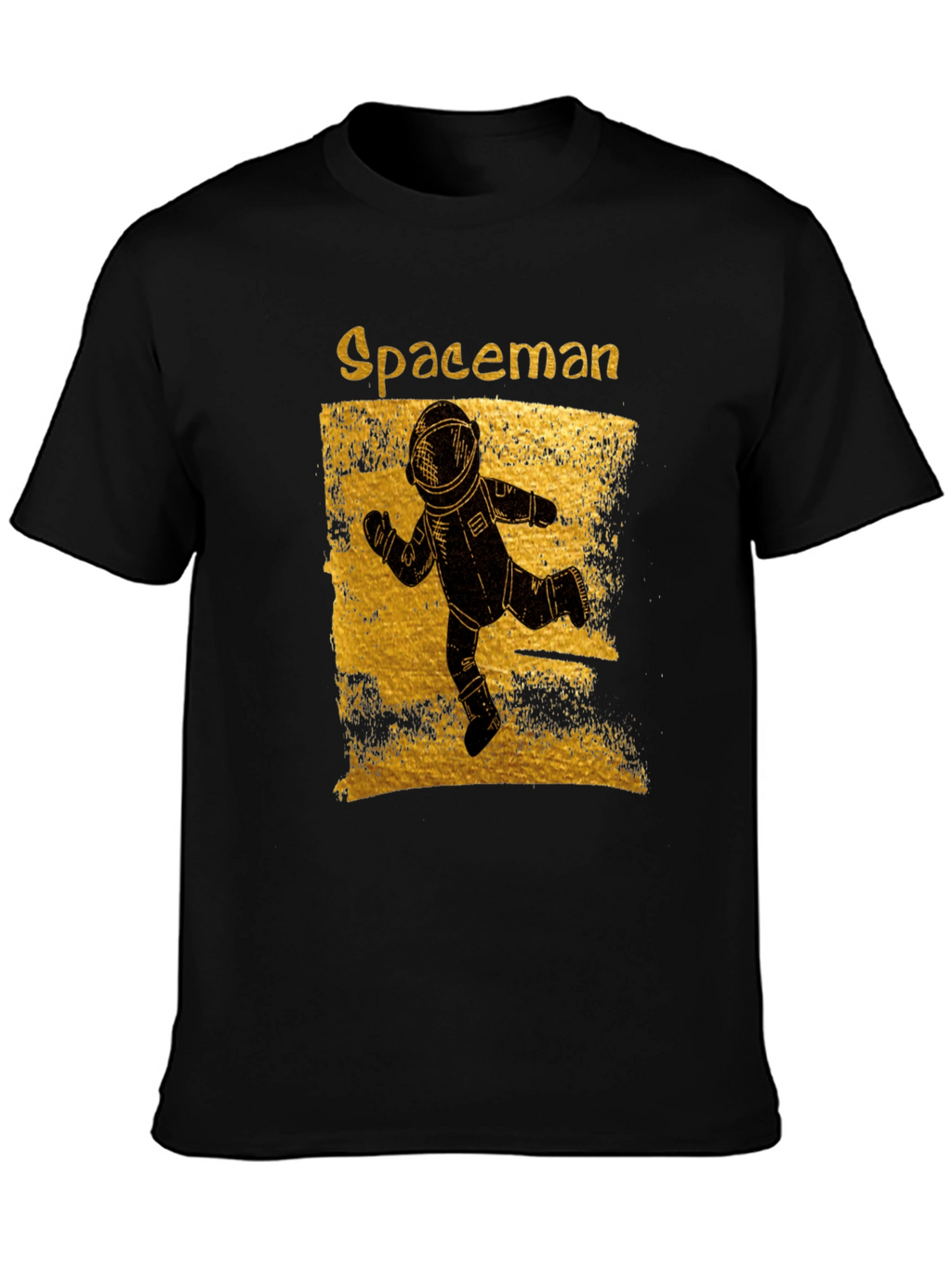 Spaceman Graphic T-Shirt - Distressed Gold Design