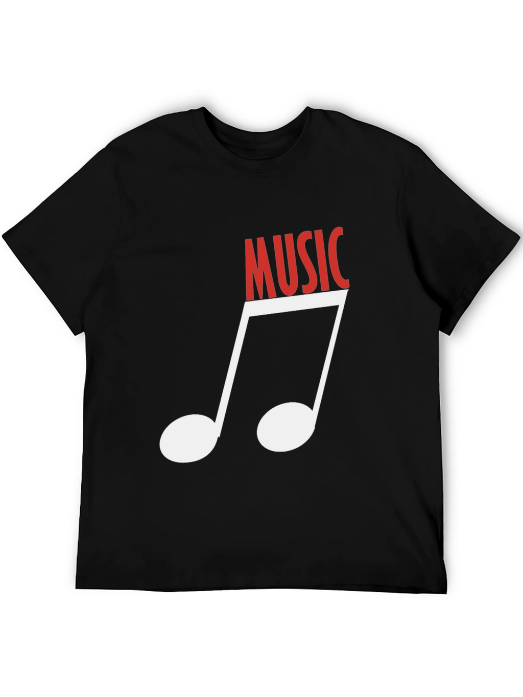Music Note Graphic Tee - Black Cotton T-Shirt