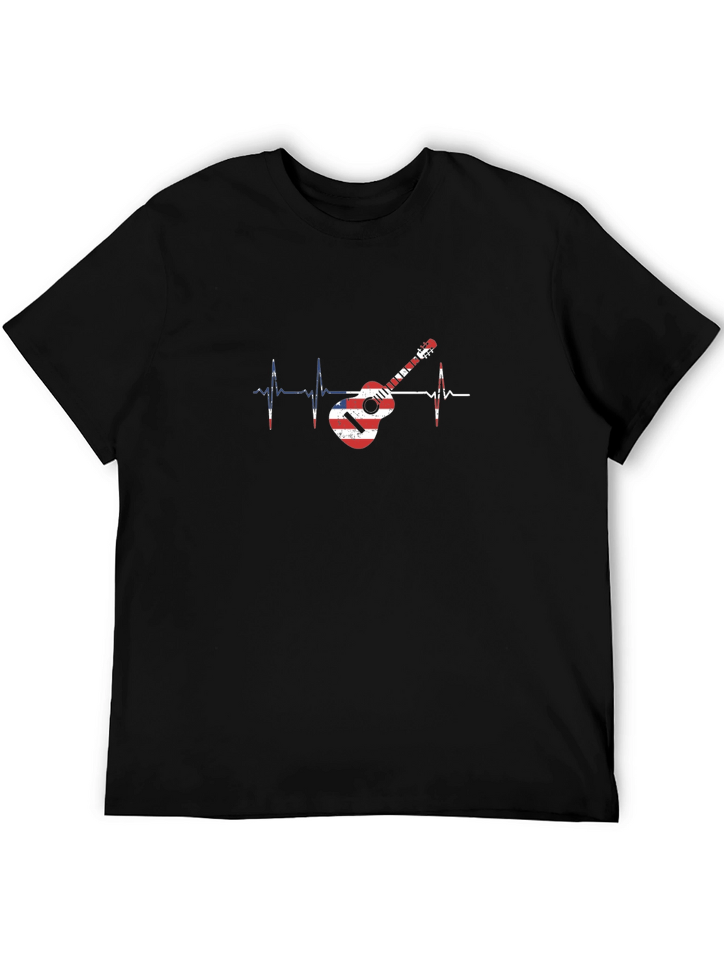 Guitar Heartbeat Graphic Tee - Musician Style
