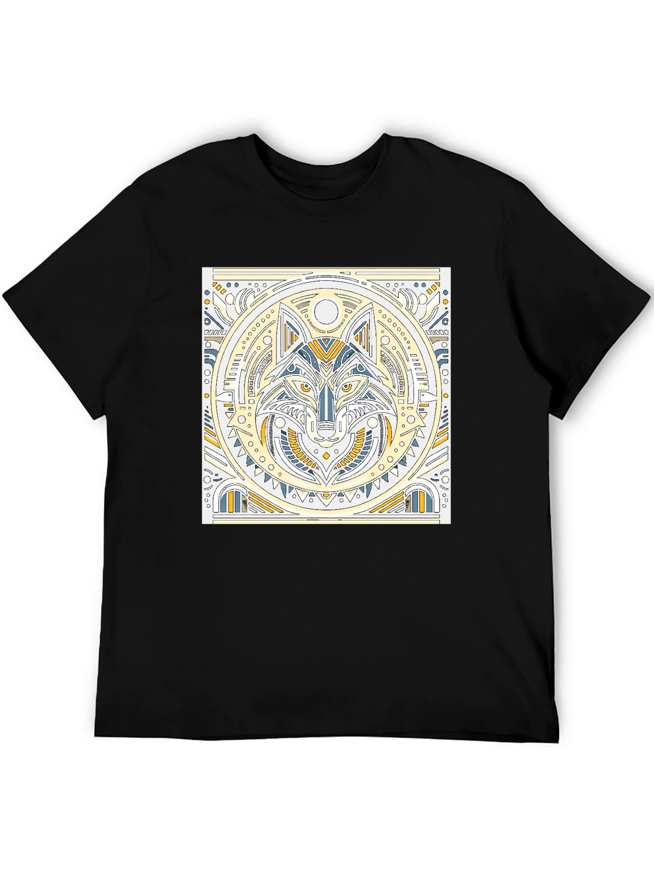 Geometric Wolf Graphic T-Shirt