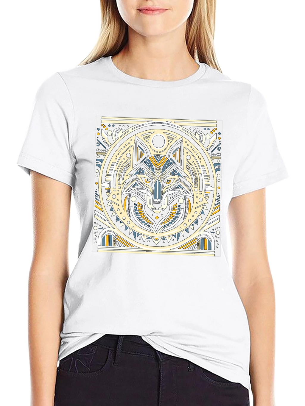 Geometric Wolf Graphic T-Shirt