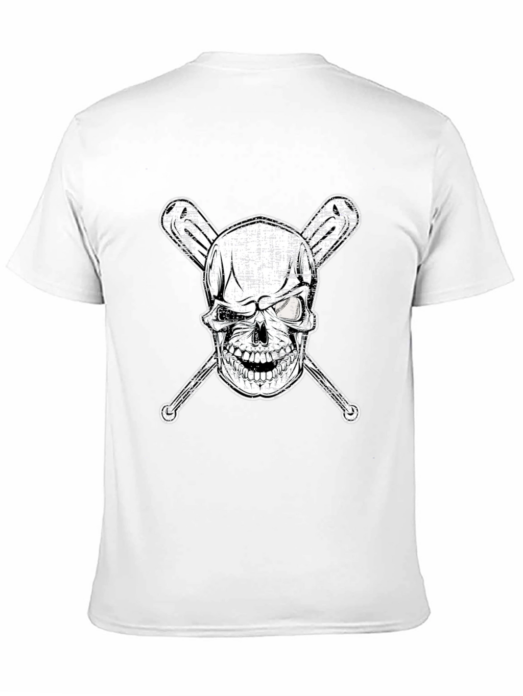 Skull & Bats Graphic Tee - Baseball Fan Shirt