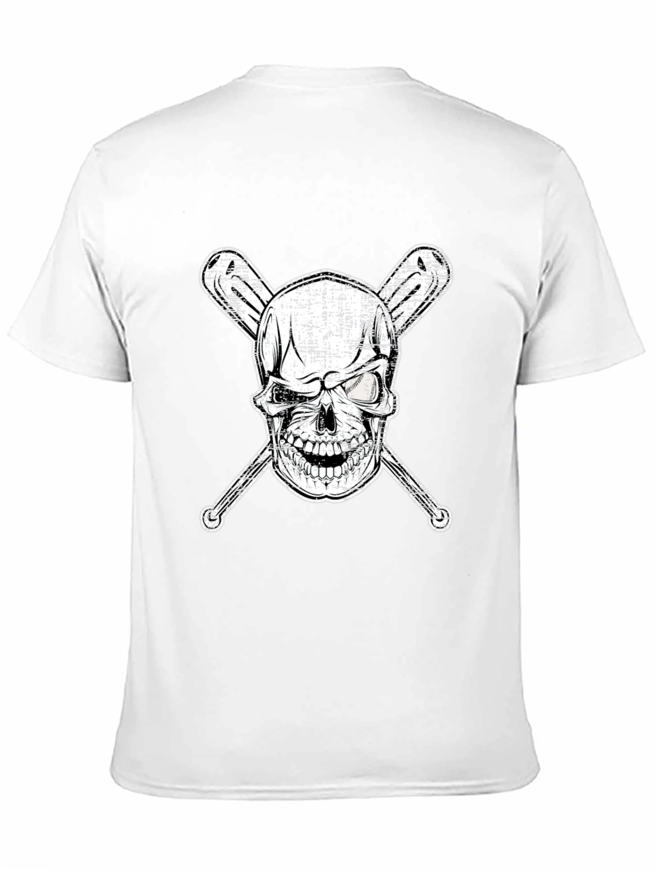 Skull & Bats Graphic Tee - Baseball Fan Shirt