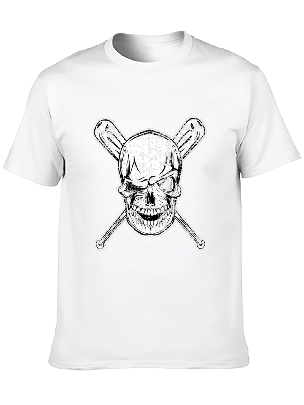 Skull & Bats Graphic Tee - Baseball Fan Shirt