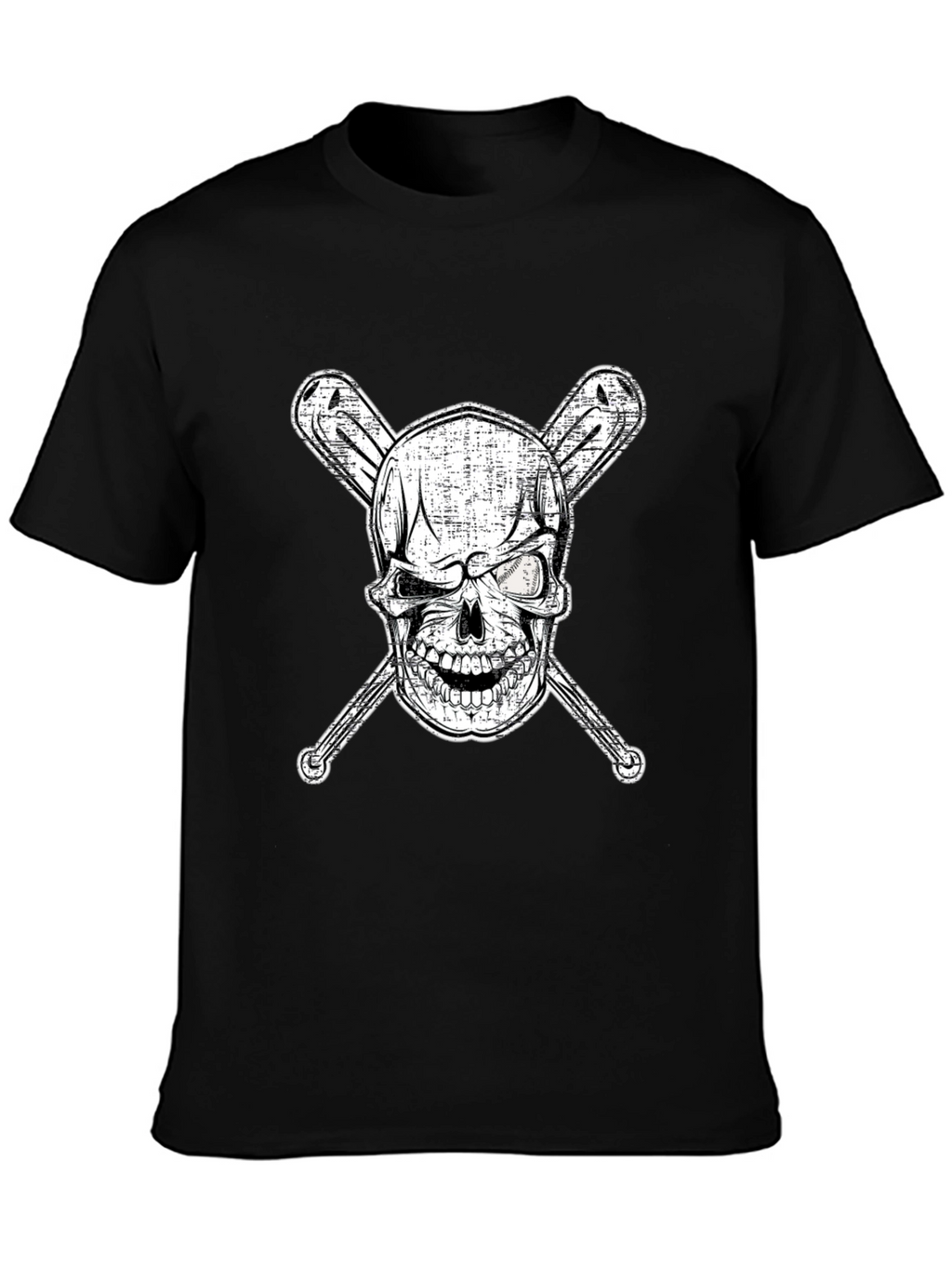 Skull & Bats Graphic Tee - Baseball Fan Shirt