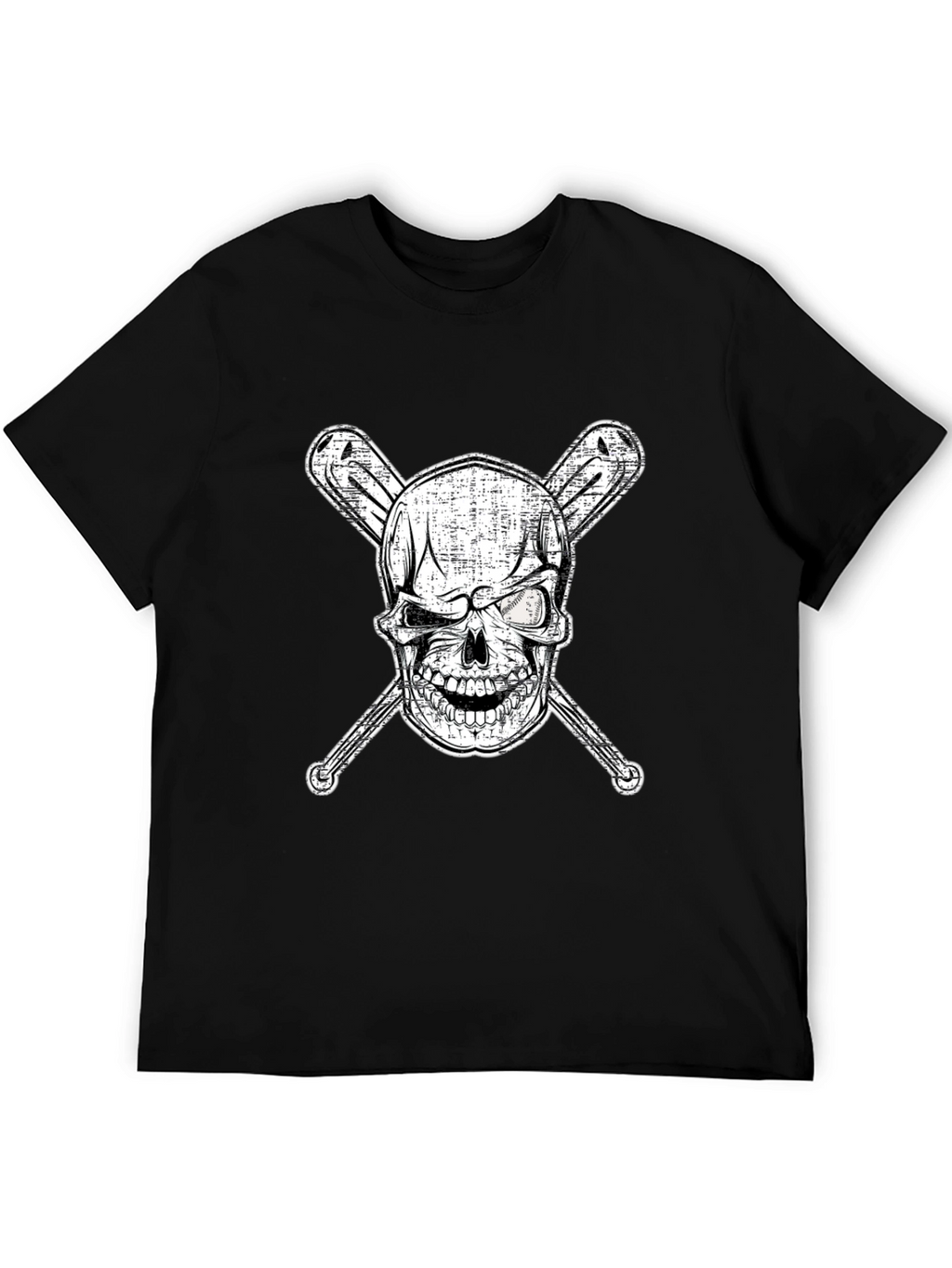 Skull & Bats Graphic Tee - Baseball Fan Shirt