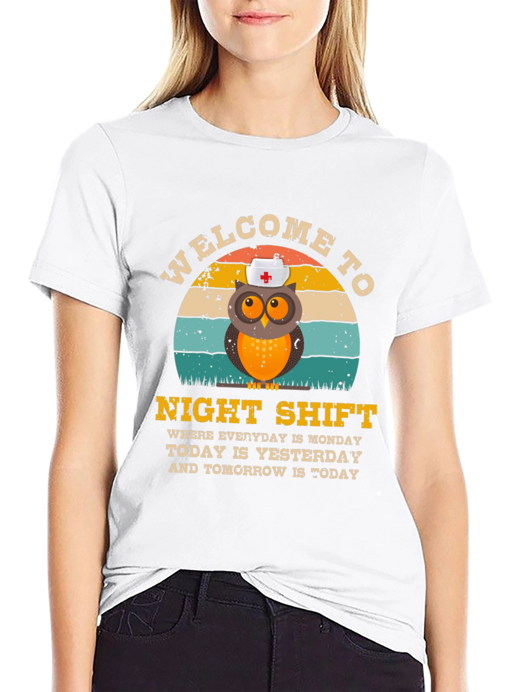 Night Shift Nurse Owl T-Shirt
