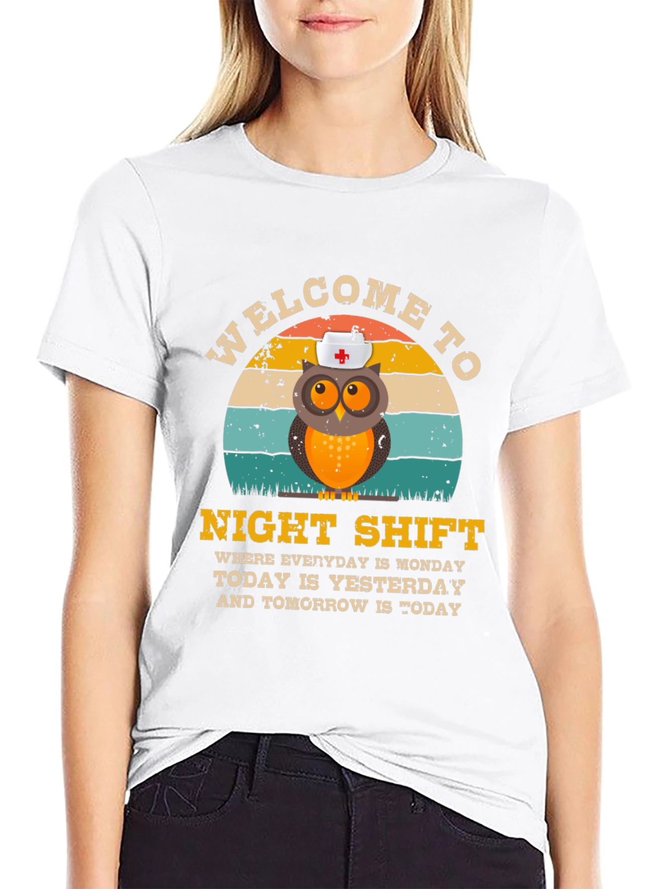 Night Shift Nurse Owl T-Shirt