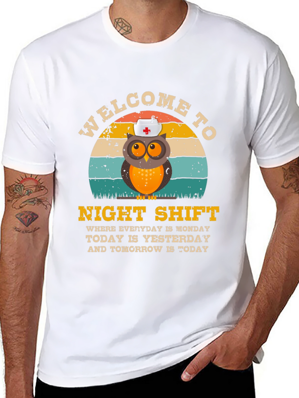 Night Shift Nurse Owl T-Shirt