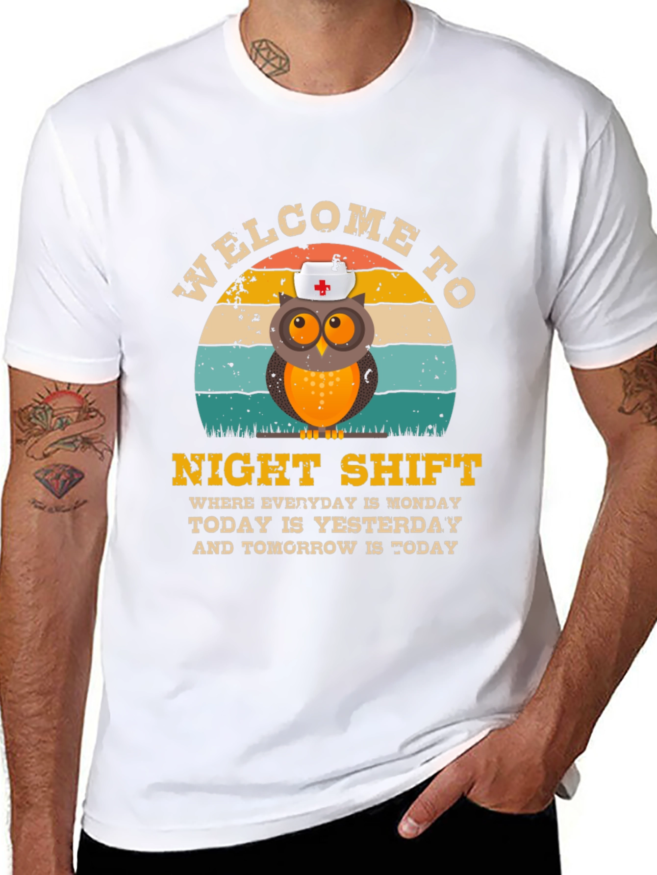 Night Shift Nurse Owl T-Shirt
