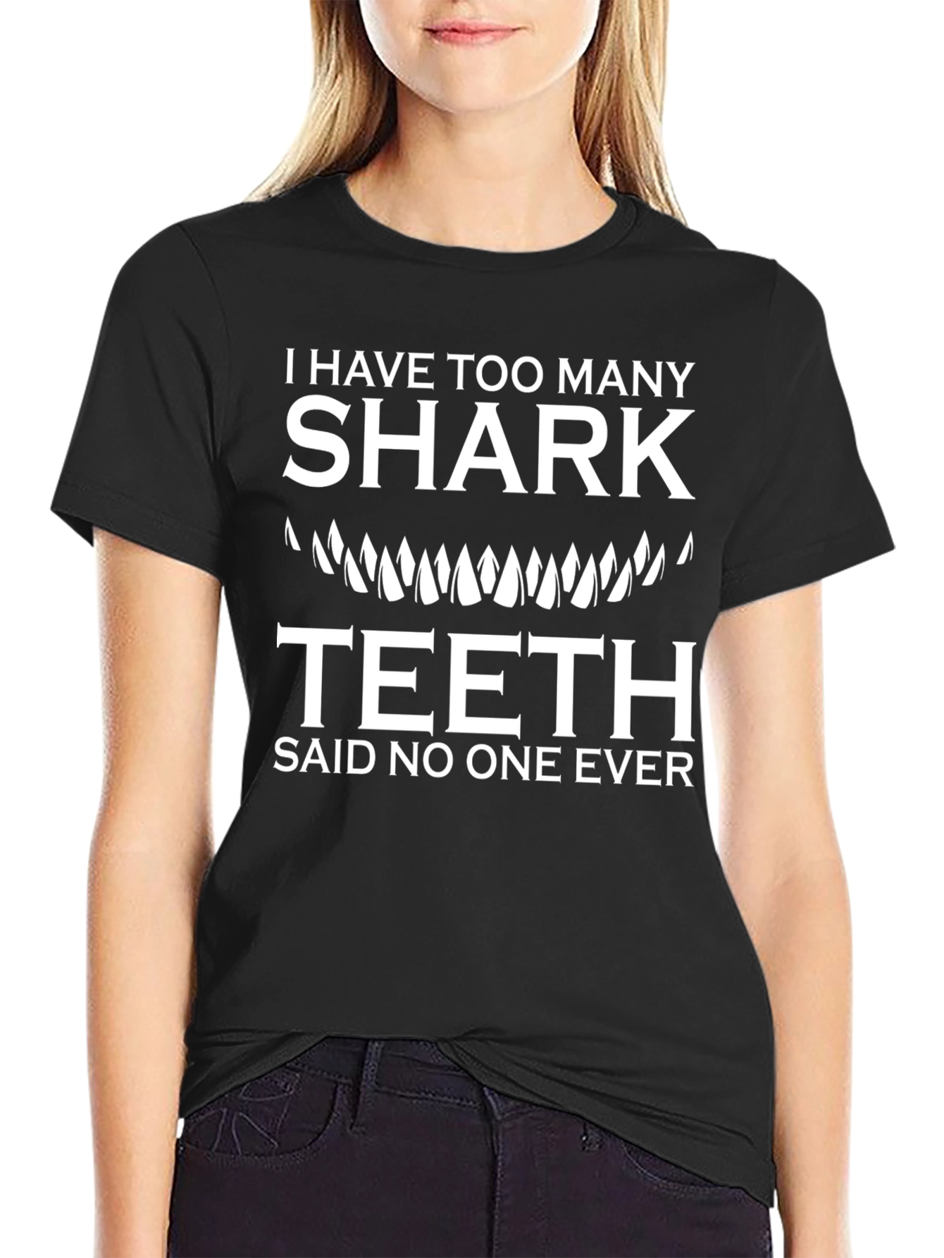 Shark Teeth Funny Graphic T-Shirt