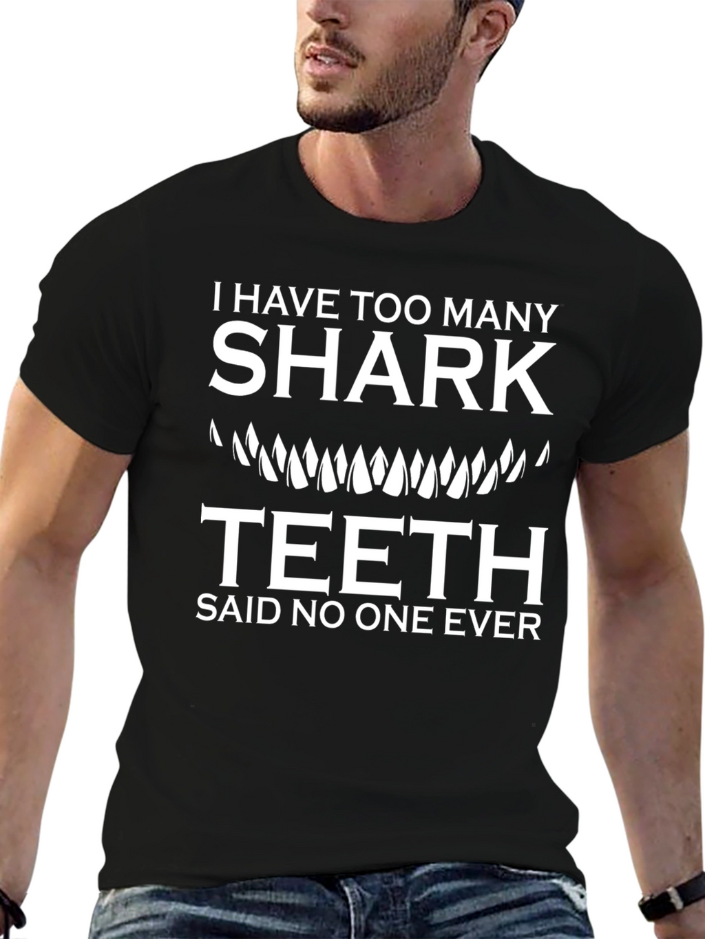 Shark Teeth Funny Graphic T-Shirt