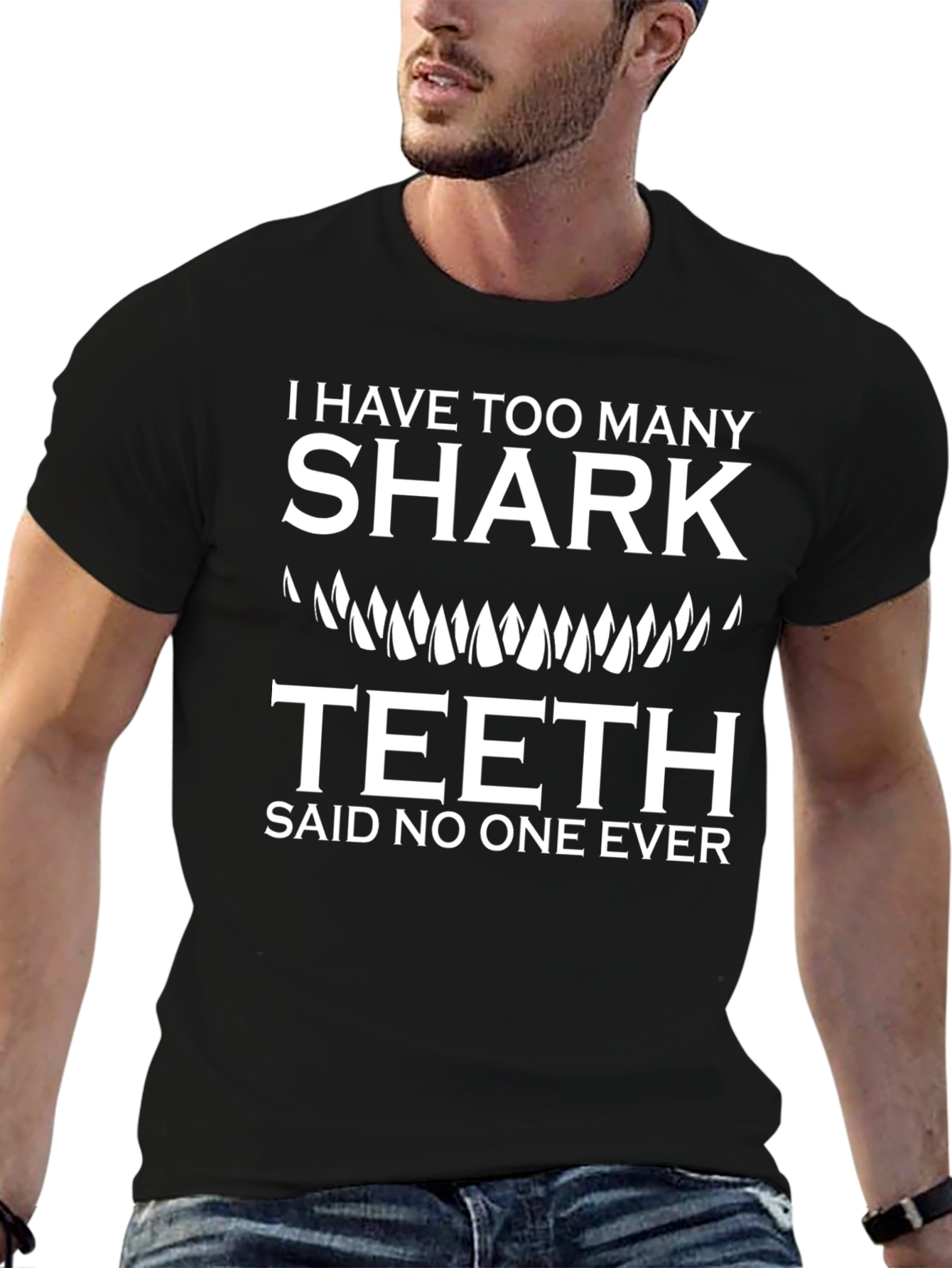 Shark Teeth Funny Graphic T-Shirt