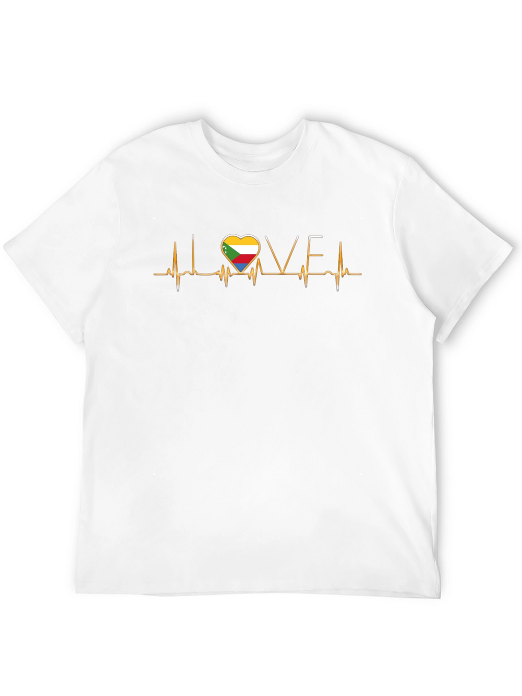 Comoros Flag Heartbeat Love T-Shirt