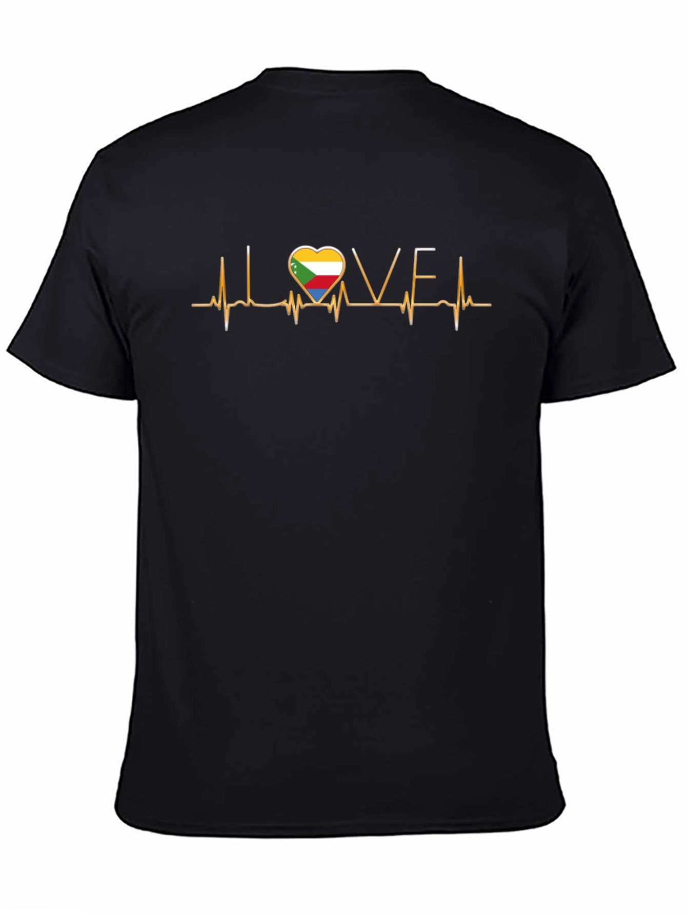 Comoros Flag Heartbeat Love T-Shirt