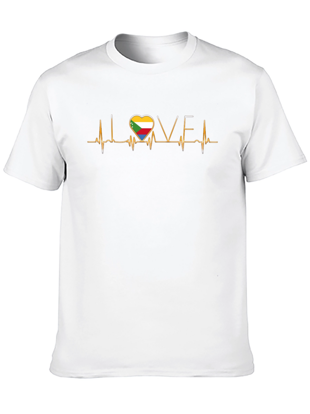 Comoros Flag Heartbeat Love T-Shirt