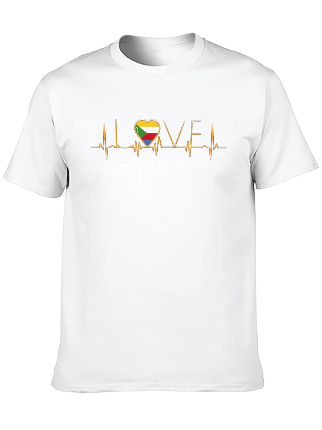 Comoros Flag Heartbeat Love T-Shirt